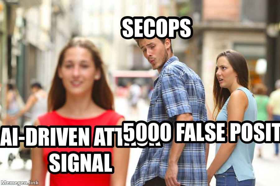 Distracted Boyfriend meme — Secops AI-driven
Attack signal 5000
False
Positives