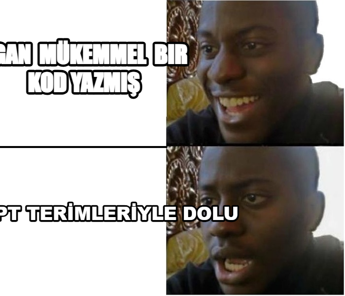 Expectation vs. Reality meme — agan
 mükemmel 
bir kod yazmış CHATgpt
TERİMLERİYLE
DOLU