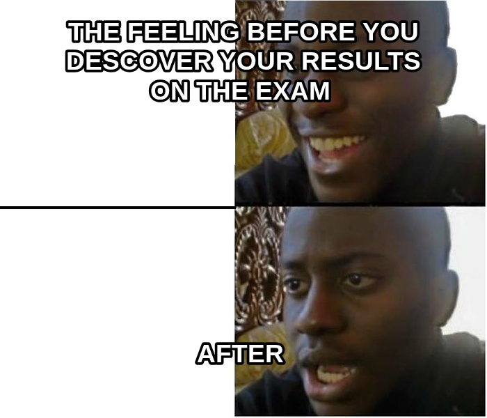 Expectation vs. Reality meme — The feeling before you descover your results on the exam After