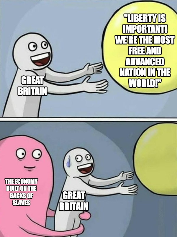 Running Away Balloon meme — "Liberty is important! We're the most free and advanced nation in the world!" Great britain the economy built on the