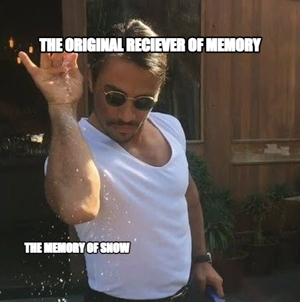 Salt Bae meme — The original reciever of memory The memory of snow
