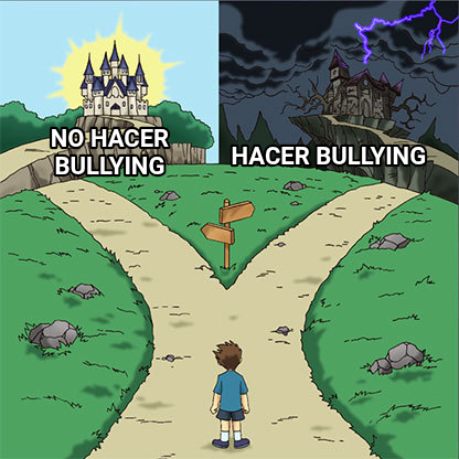 Two Paths meme — Hacer bullying No hacer bullying