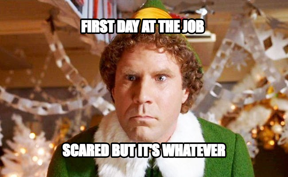 You Sit on a Throne of Lies meme — First day at the job Scared but it's whatever